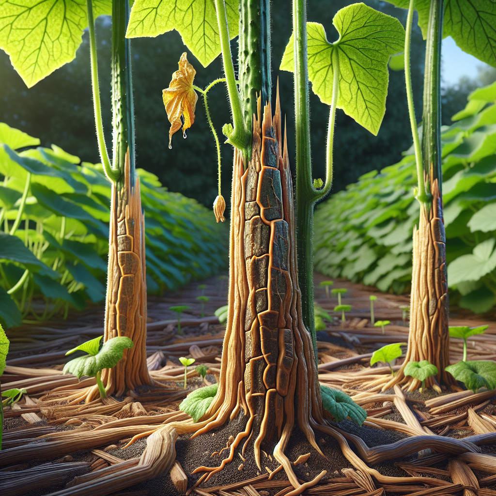 How to Diagnose and Fix Cracking Stems Causing Sudden Death in Cucumber Plants