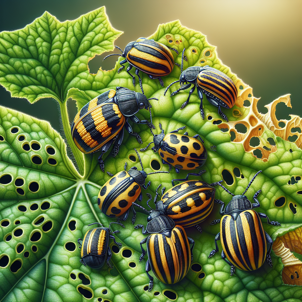 Cucumber beetles (striped and spotted)