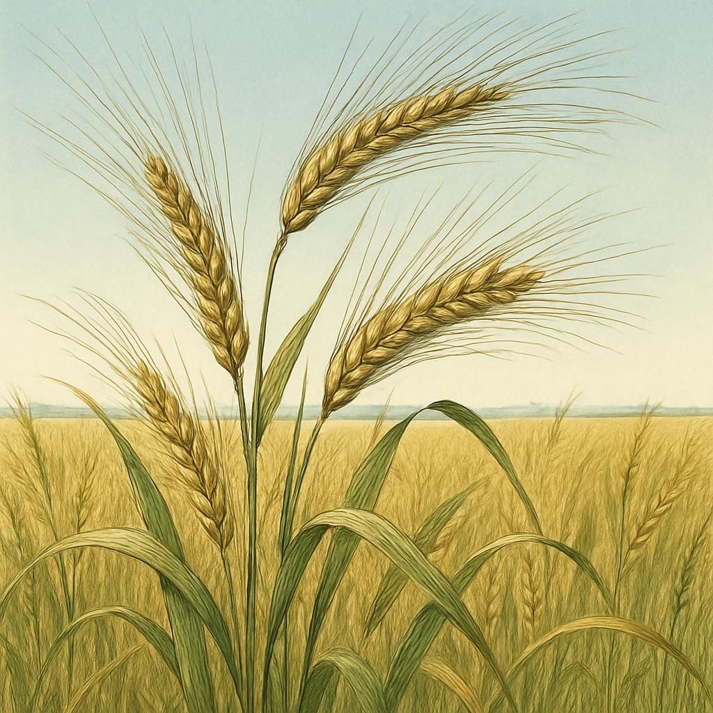Close-up of Two-row Conlon Barley crop in field, perfect for brewing and grains.