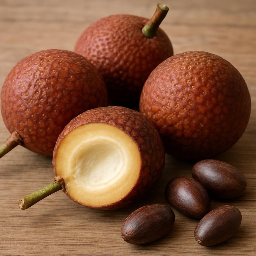 Close-up of ripe Breadnut Maya Nut fruits and seeds highlighting their natural texture and color for agricultural reference.