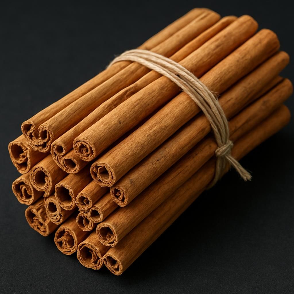 Premium thin Alba-grade Ceylon cinnamon quills showing delicate layered bark texture