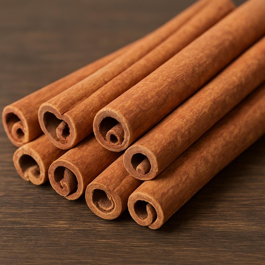 Close-up of premium Saigon cinnamon quills showing rich reddish-brown color and aromatic texture