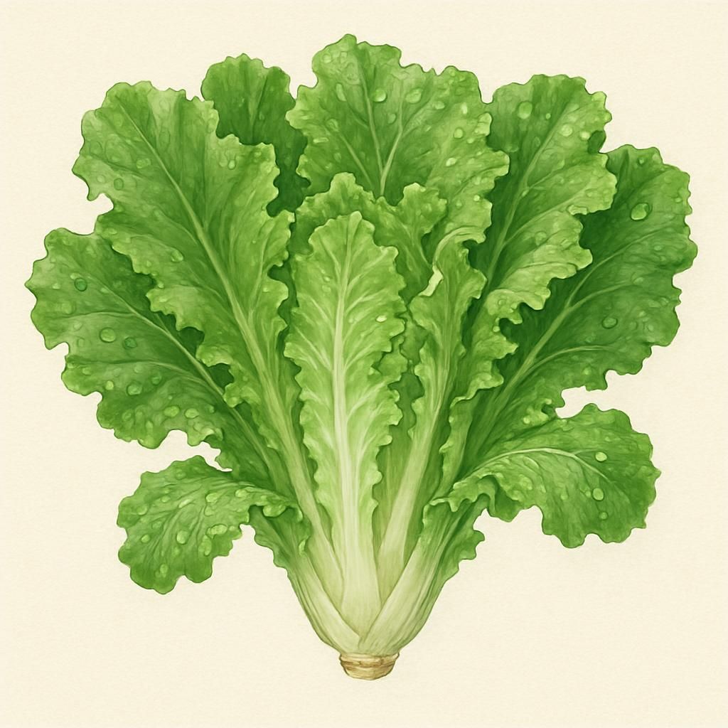 Escarole Cornet de Bordeaux with fresh green leaves and dewdrops.