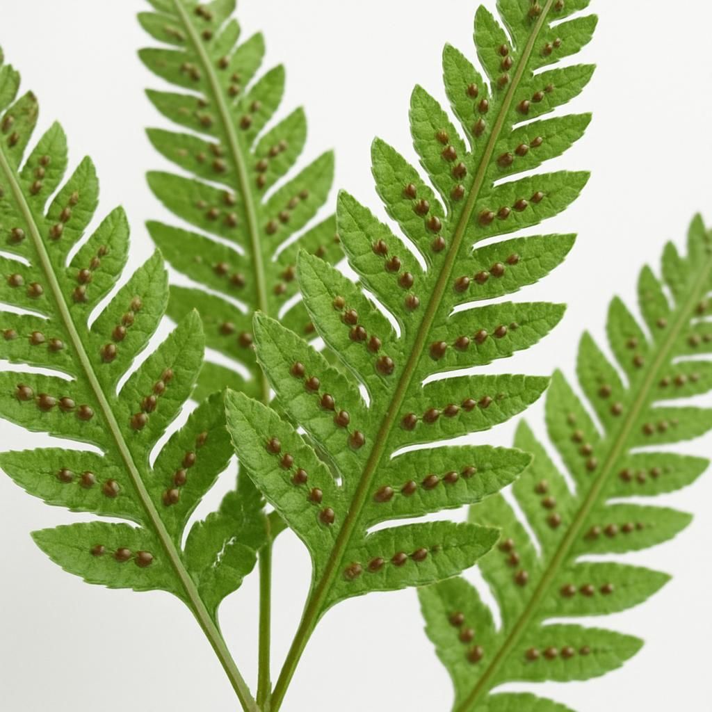 Close-up of healthy fern fronds showing detailed leaf structure and spore patterns for growing guide