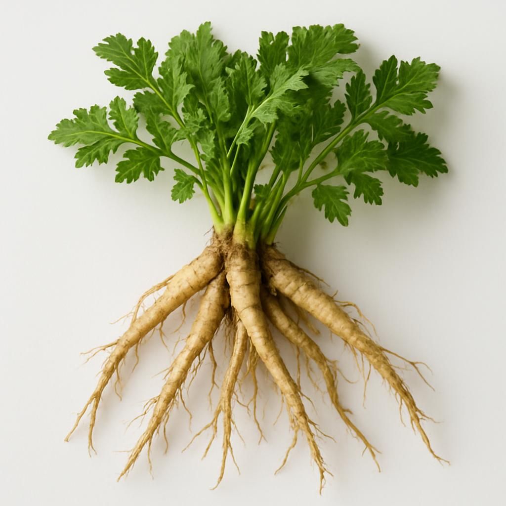 Freshly harvested Feverfew Root showing clean storage roots ready for curing and medicinal use