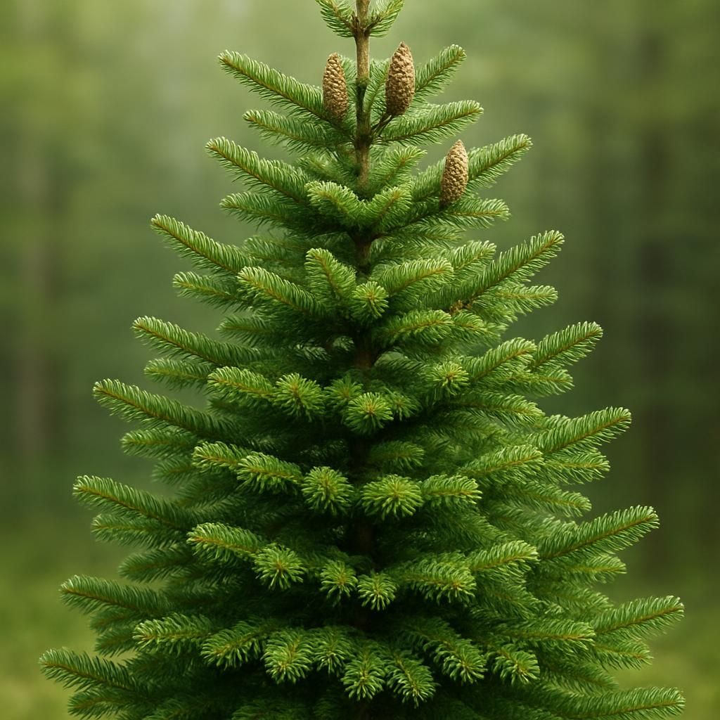 Close-up of healthy fir tree showing dense green needles and natural form for professional growing guide