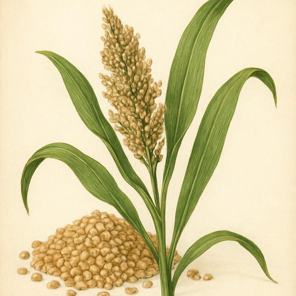 A close-up image of Fonio grains and seedlings, epitomizing sustainable crop cultivation.