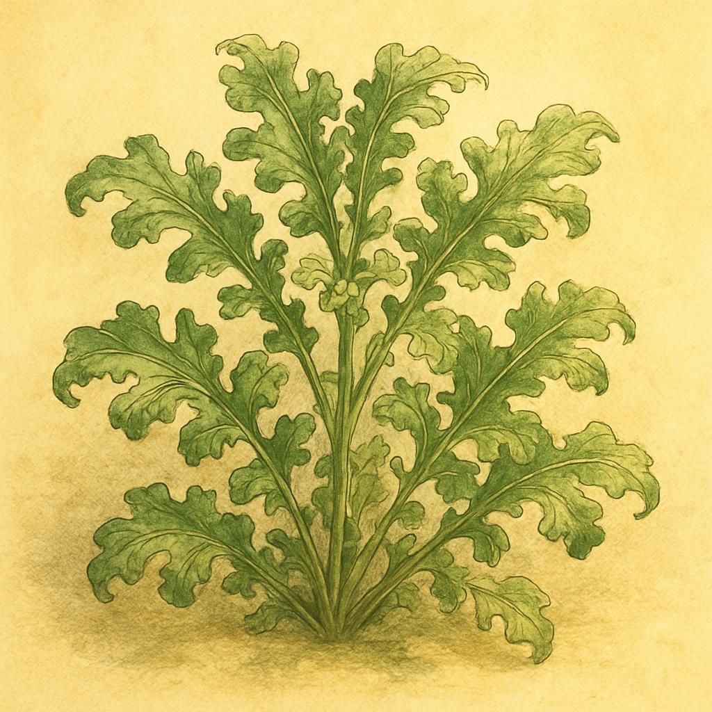 Close-up shot of Garden Cress (Curly) leaves, showcasing their distinctive curly texture.