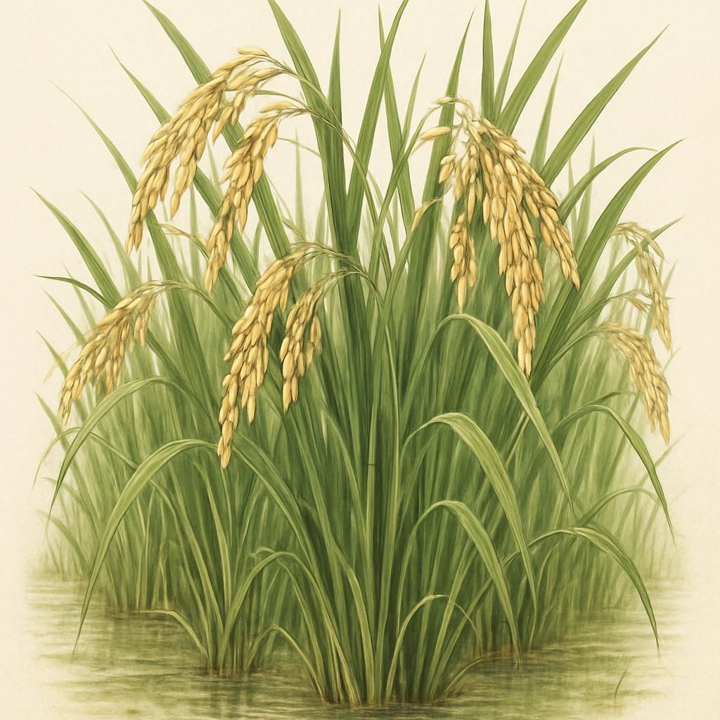 Close-up of Kuzhiyadichan Rice plants in a vibrant paddy field.