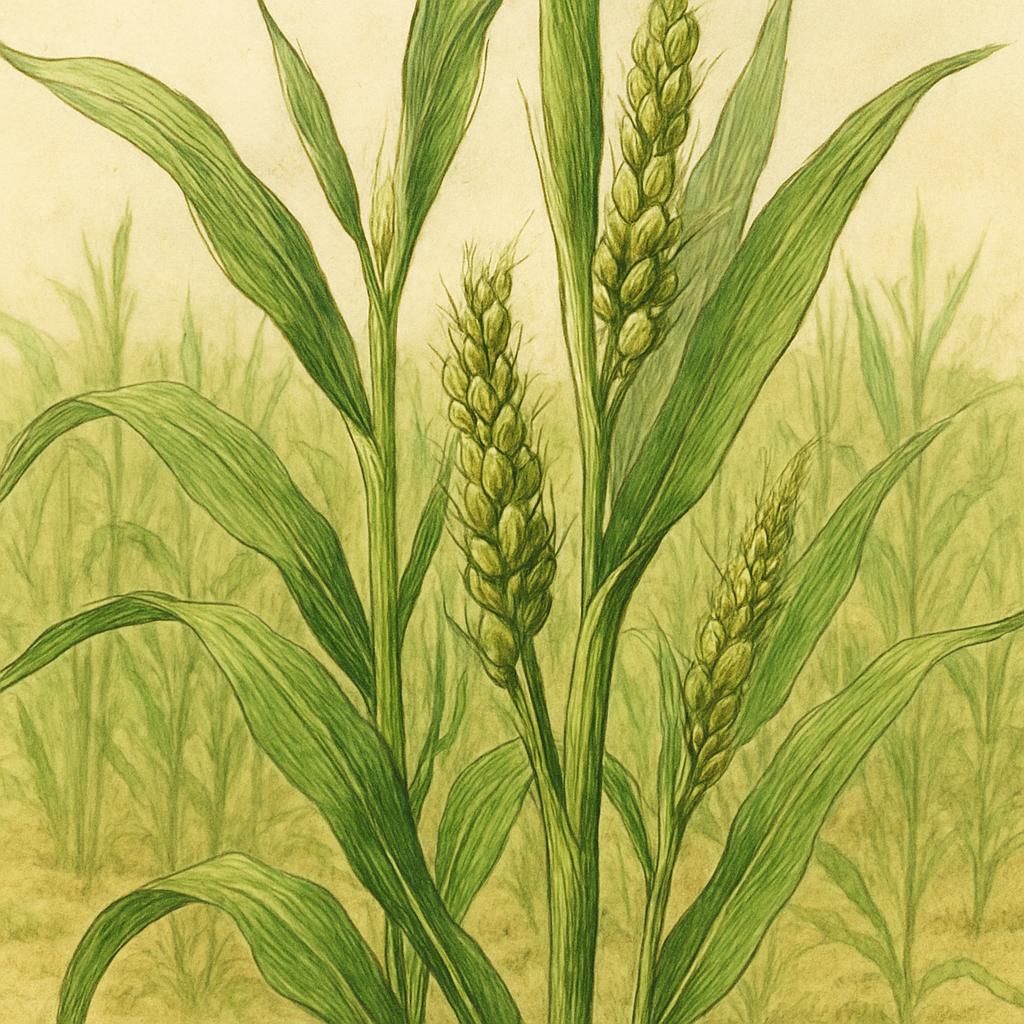 Vibrant close-up of Teosinte (Zea diploperennis) in a field setting