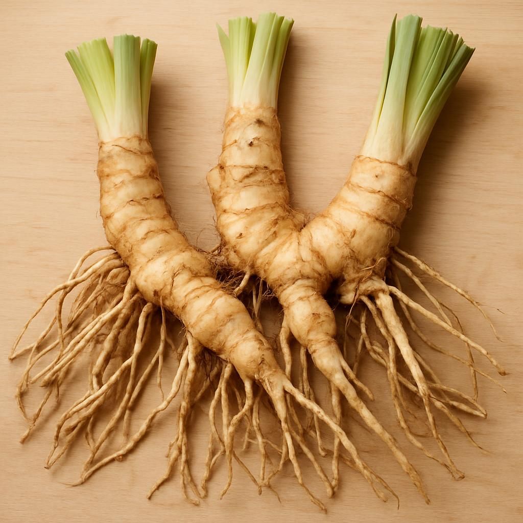 Freshly harvested Iris germanica rhizomes ready for drying and curing process
