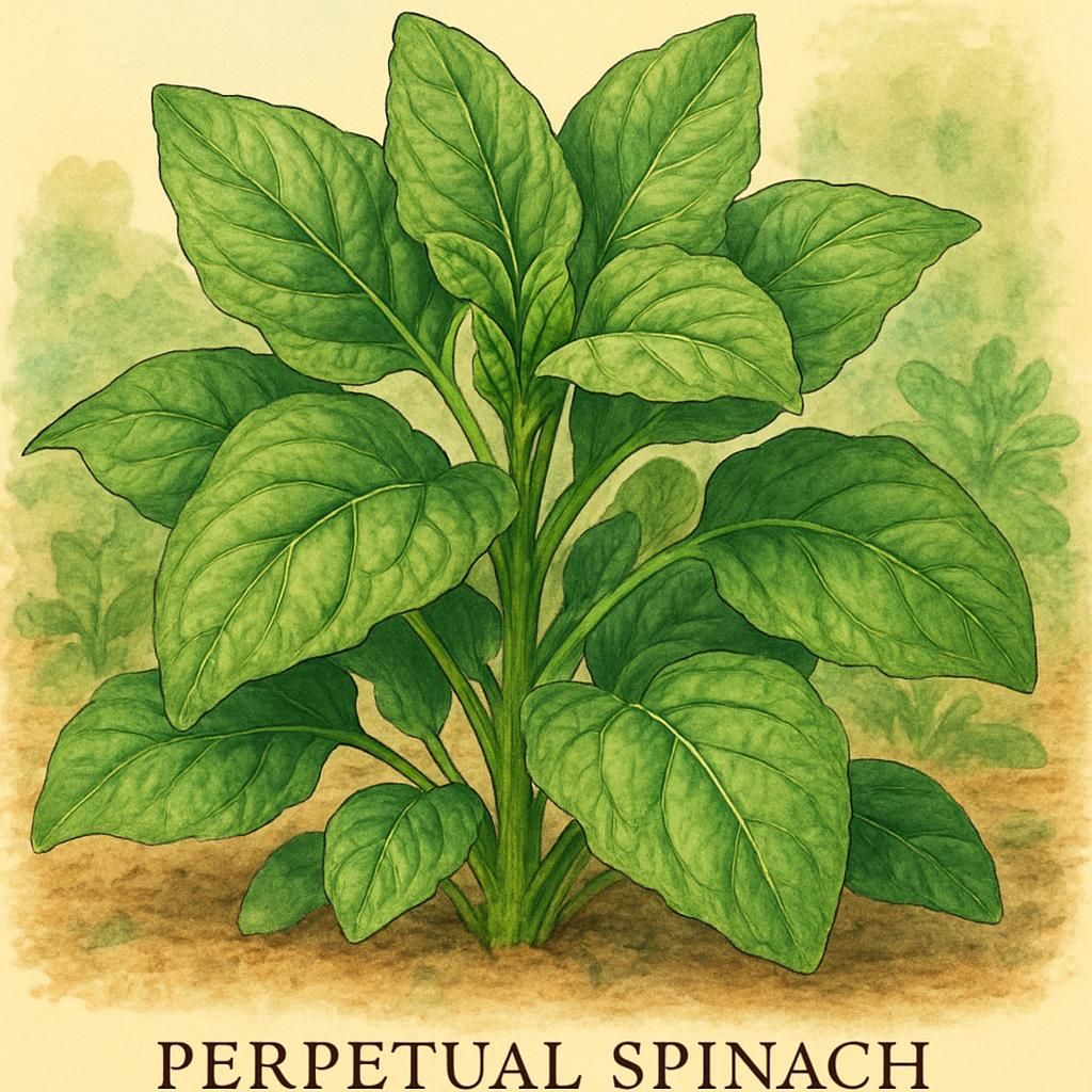 High-resolution photo of vibrant Perpetual Spinach leaves, showcasing its lush foliage.