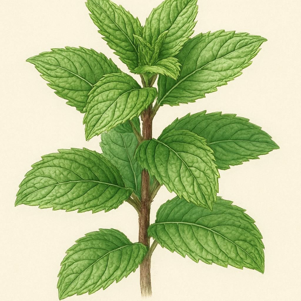 Close-up image of Kentucky Colonel spearmint, showcasing its vibrant green leaves ideal for fresh culinary use.