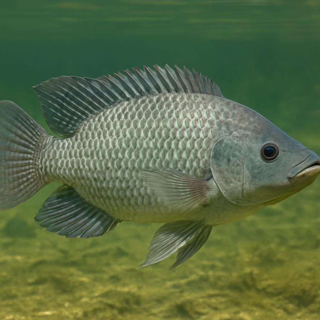 Healthy tilapia swimming in clear pond water for aquaculture farming guide
