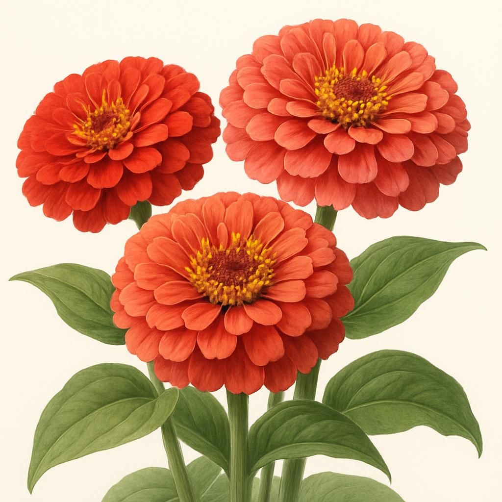 Vivid Zinnia elegans blooms ready for harvest in a commercial cut-flower field